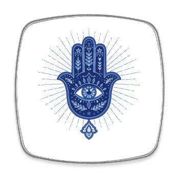 Spiritualité Géométrie sacrée Symbole Hamsa - Magnet carré - blanc - Devant