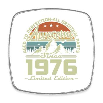 Cadeau d’anniversaire pour le 50e anniversaire 1976 Vintage Retro - Magnet carré - blanc - Devant
