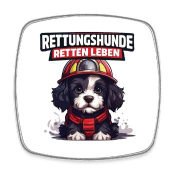 Rettungshunde retten Leben - Viereckiger Kühlschrankmagnet - Weiß - Vorne