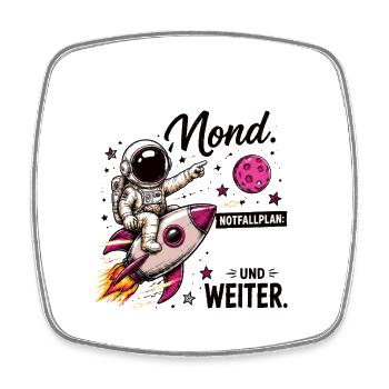 Ziel Mond Notfallplan Und Weiter Motivation - Viereckiger Kühlschrankmagnet - Weiß - Vorne