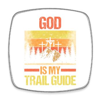 Hiking Mountain Trail Backpacking Outdoors Poaching - Square fridge magnet - white - Front