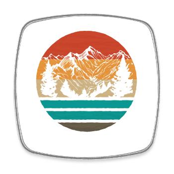 Hiking Mountain Trail Backpacking Outdoors Poaching - Square fridge magnet - white - Front