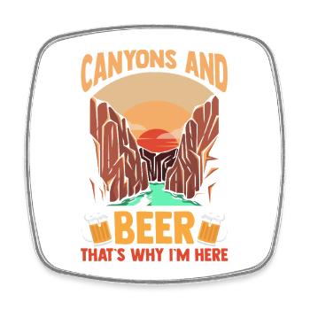 Hiking Mountain Trail Backpacking Outdoors Poaching - Square fridge magnet - white - Front