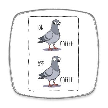 AU CAFÉ / HORS CAFÉ - Taube - Magnet carré - blanc - Devant
