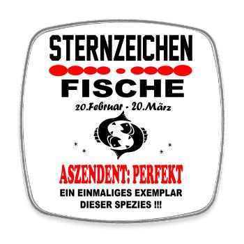 Fische Sternzeichen Horoskop Aszendent Perfekt - Viereckiger Kühlschrankmagnet - Weiß - Vorne