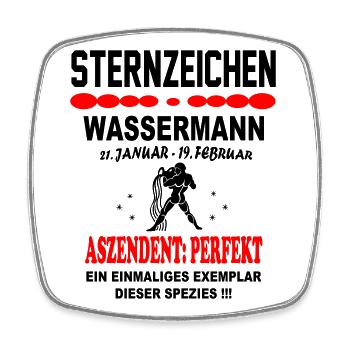 Wassermann Sternzeichen Horoskop Aszendent Perfekt - Viereckiger Kühlschrankmagnet - Weiß - Vorne