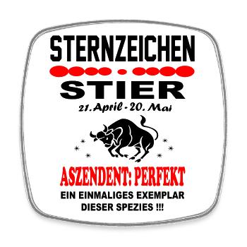 Stier Sternzeichen Horoskop Aszendent Perfekt - Viereckiger Kühlschrankmagnet - Weiß - Vorne