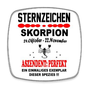 Skorpion Sternzeichen Horoskop Aszendent Perfekt - Viereckiger Kühlschrankmagnet - Weiß - Vorne