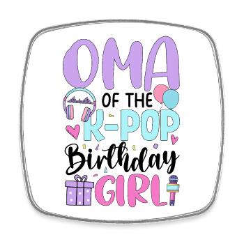 Oma de la fille d’anniversaire K-Pop - Magnet carré - blanc - Devant