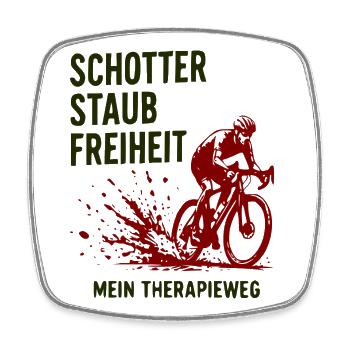 Schotter Staub Freiheit – Therapieweg - Viereckiger Kühlschrankmagnet - Weiß - Vorne