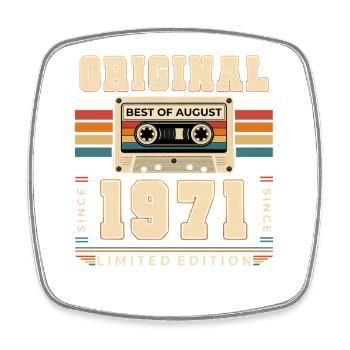 Cadeau du 55e anniversaire Août 1971 - Magnet carré - blanc - Devant
