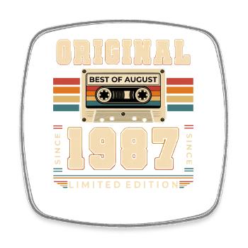 Cadeau du 39e anniversaire Vintage août 1987 - Magnet carré - blanc - Devant