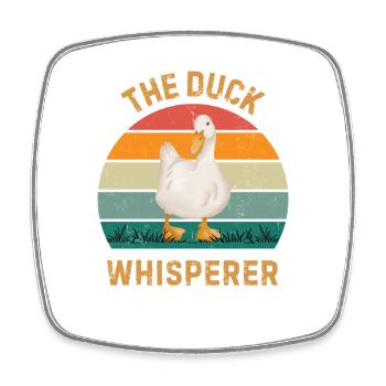 Cadeau Chuchoteur de Canards Drôle drôle d’Amoureux de Canard - Magnet carré - blanc - Devant
