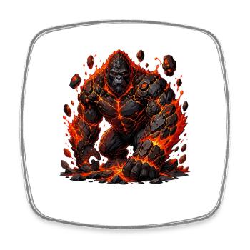 Volcan Gorille Colosse de Feu - Magnet carré - blanc - Devant