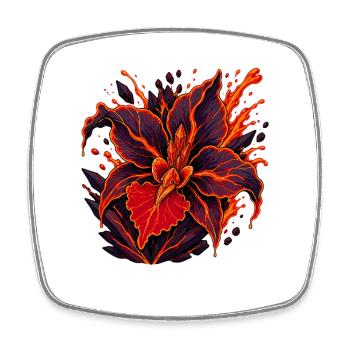 Fleur de Lave Fleur de Feu - Magnet carré - blanc - Devant
