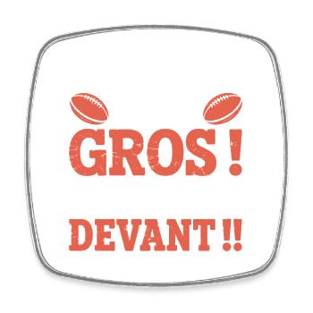 Rugby Cadeau humour personnalisé - Magnet carré - blanc - Devant