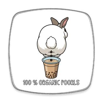 Bubble Tea Boba Drôle de Lapin mignon - Magnet carré - blanc - Devant