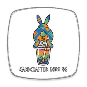 Bubble Tea Boba Drôle de Lapin mignon - Magnet carré - blanc - Devant
