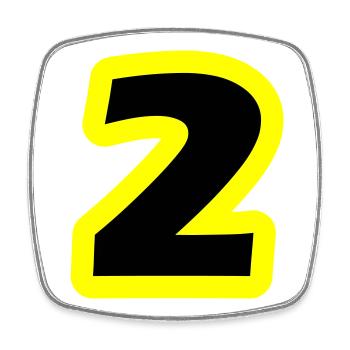 2 Number symbol - Square fridge magnet - white - Front