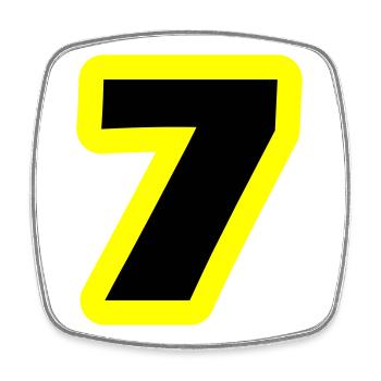 7 Symbole numérique - Magnet carré - blanc - Devant