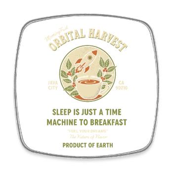 Le petit-déjeuner et le sommeil n’est qu’une machine à remonter le temps - Magnet carré - blanc - Devant
