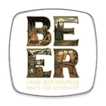 Je fais disparaître la bière Craft Beer - Magnet carré - blanc - Devant