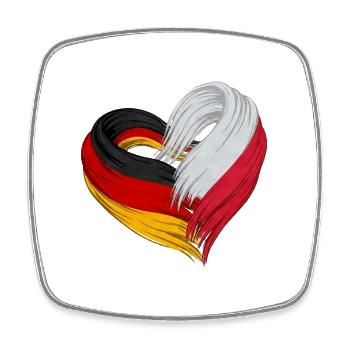 Cœur de l’Allemagne et de la Pologne - Magnet carré - blanc - Devant