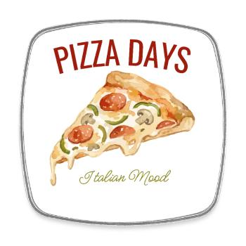 Jours de la pizza – Pour les vrais fans de pizza - Magnet carré - blanc - Devant