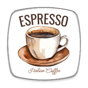 Espresso – Plaisir du café italien - Magnet carré - blanc - Devant