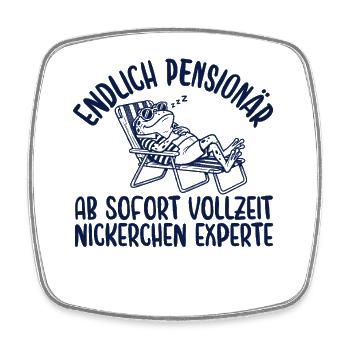 Pensionär Vollzeit Nickerchen Experte Retro - Viereckiger Kühlschrankmagnet - Weiß - Vorne