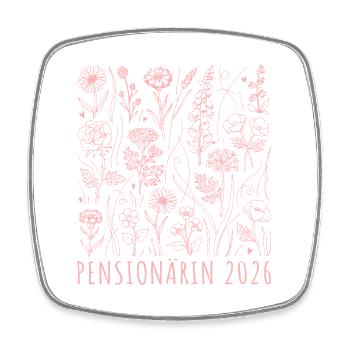 Pensionärin 2026 Wildblumen Muster Pensionierung - Viereckiger Kühlschrankmagnet - Weiß - Vorne