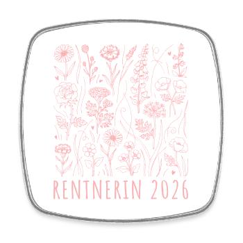 Retiree 2026 Wildflower Pattern Retirement - Square fridge magnet - white - Front