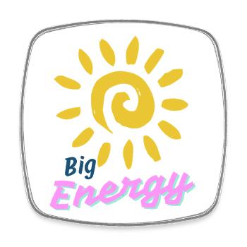 Sunburst Energy Neon Rétro - Magnet carré - blanc - Devant