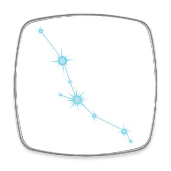 Signe astrologique de la constellation de l’étoile du Taureau Bleu pastel - Magnet carré - blanc - Devant