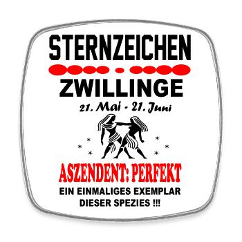 Ascendent: Perfekt Sternzeichen Zwilling - Viereckiger Kühlschrankmagnet - Weiß - Vorne