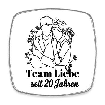 Team Liebe seit 20 Jahren Jahrestag Geschenk Paar - Viereckiger Kühlschrankmagnet - Weiß - Vorne