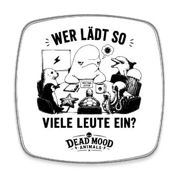 Lustiges Beluga Meeting Shirt | Büro Humor - Viereckiger Kühlschrankmagnet - Weiß - Vorne