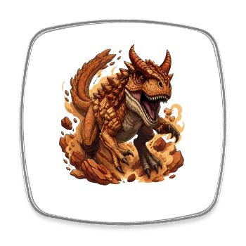 Fireclaw Lava T-Rex en mouvement - Magnet carré - blanc - Devant