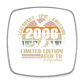20th Birthday Gift 2006 Vintage Retro - Square fridge magnet - white - Front
