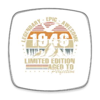 80th Birthday Gift 1946 Vintage Retro - Square fridge magnet - white - Front