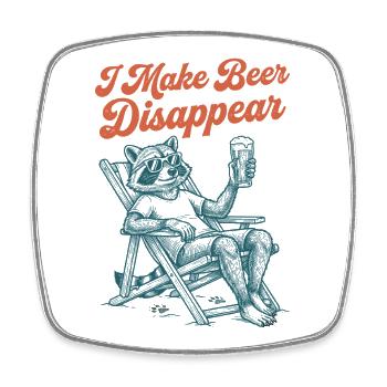 Je fais disparaître la bière Craft Beer - Magnet carré - blanc - Devant