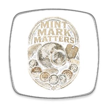 Collectionneur de pièces, Numismatique, Marks de la Monnaie Importance - Magnet carré - blanc - Devant