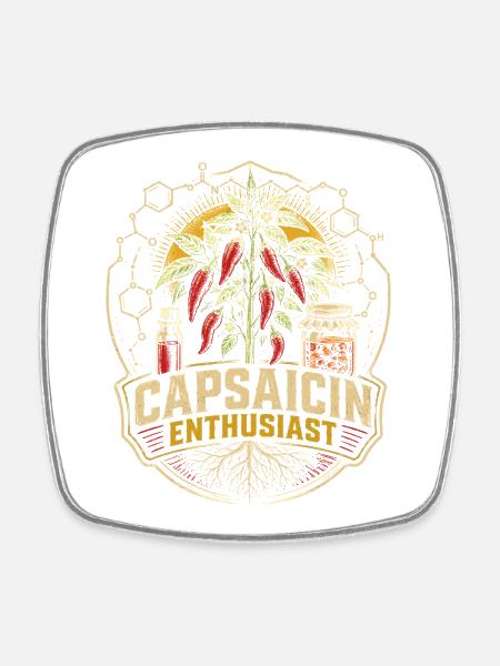 Chili Grower Chilis Anbauen Capsaicin Enthusiast - Viereckiger Kühlschrankmagnet - Weiß