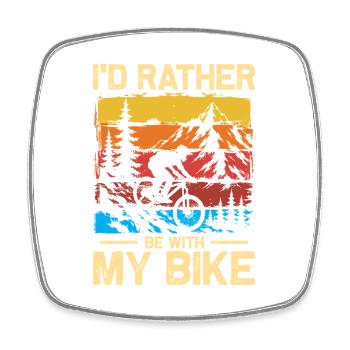 Be with my bike Fahrrad Mountainbike MTB Downhill - Viereckiger Kühlschrankmagnet - Weiß - Vorne