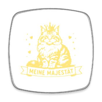 Königliche Maine Coon Majestät - Viereckiger Kühlschrankmagnet - Weiß - Vorne