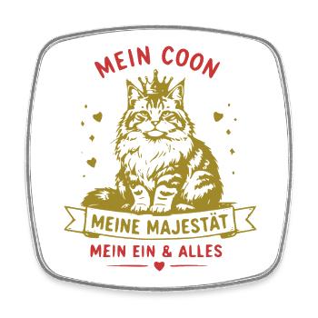 Meine Majestät Maine Coon - Viereckiger Kühlschrankmagnet - Weiß - Vorne