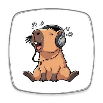 Chant de la musique capybara - Magnet carré - blanc - Devant