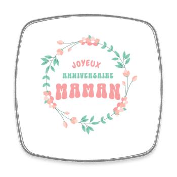 Joyeux anniversaire maman - Magnet carré - blanc - Devant
