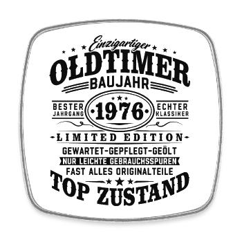 Oldtimer 1976 Baujahr 50 Geburtstag Geschenk - Viereckiger Kühlschrankmagnet - Weiß - Vorne