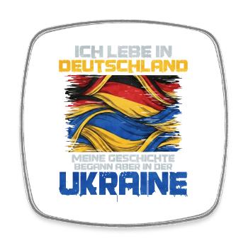 Deutschland liebt Ukraine Flagge - Viereckiger Kühlschrankmagnet - Weiß - Vorne